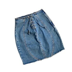 ASOS Lace Up Denim Skirt
